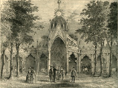 Kinesisk paviljong i Vauxhall Gardens, c1878. av Unbekannt