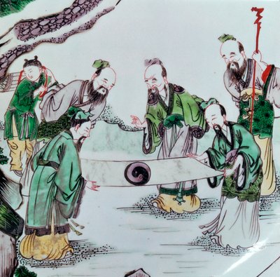 Kinesisk rett som viser en spådomsscene, 1600-tallet av Unbekannt
