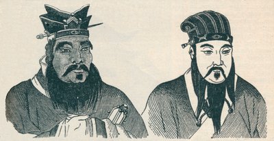 Kinesiske portretter av Confucius og hans store etterfølger Mencius, 1907 av Unbekannt