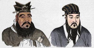 Kinesiske portretter av Confucius og hans store etterfølger Mencius, 1907 av Unbekannt