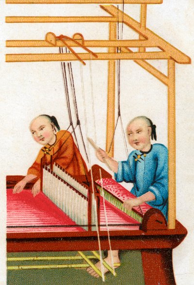 Kinesisk silkeveving, 1900-tallet av Unbekannt