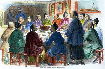 Chow-chow kinesisk kveldsmat i Hong Kong, c1875 av Unbekannt