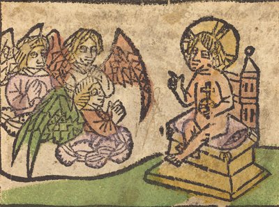 Kristusbarn med tre engler, ca. 14601470. av Unbekannt