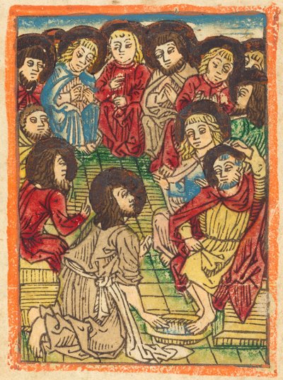 Kristus vasker apostlenes føtter, ca. 1480. av Unbekannt