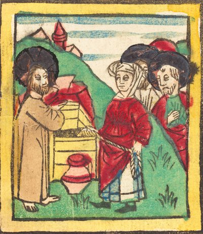 Kristus og kvinnen i Samaria, ca. 14401460. av Unbekannt
