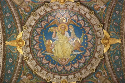 Kristus i Majestet og Tetramorf. Basilikaen Notre Dame de Fourvière. Lyons av Unbekannt