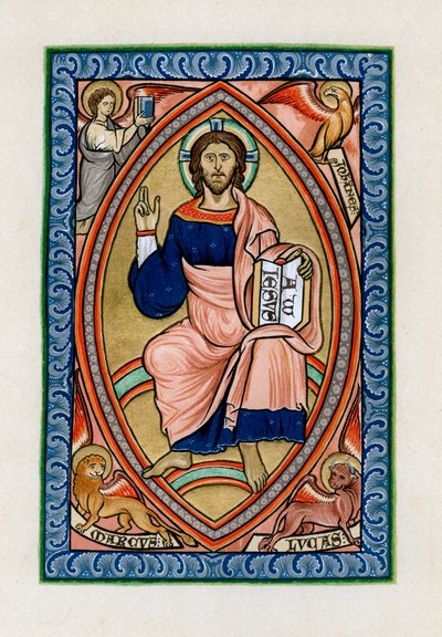 Kristus i herlighet med symbolene til de fire evangelistene, c1200 av Unbekannt