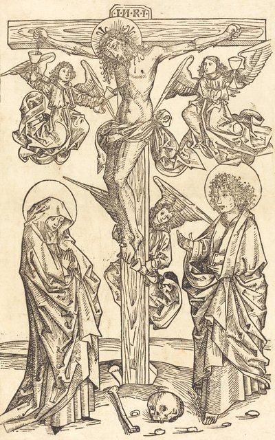 Kristus på korset med engler, 14901500. av Unbekannt