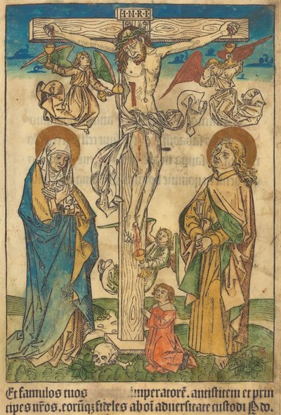 Kristus på korset med engler, ca. 1490. av Unbekannt