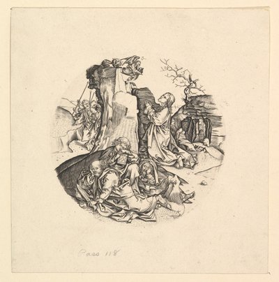 Kristus på Oljeberget kopi i rundell, ca. 1435-1491. av Unbekannt
