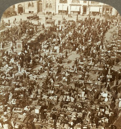 Christianias største marked, Norge, ca 1905. av Unbekannt