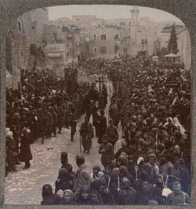 Juleprosesjon i Betlehem, ca 1900 av Unbekannt