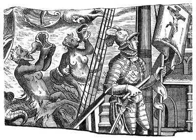 Christopher Columbus om bord på skipet sitt, under sin første reise vestover, 1500-tallet, 1870 av Unbekannt