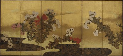 Krysantemum ved siden av en bekk, Edo-periode, 1800-tallet. av Unbekannt