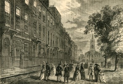 Church Row, Hampstead, i 1750, c1876. av Unbekannt