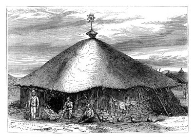 Kirken i Magdala, med Theodores grav, Etiopia, ca 1868 sent på 1800-tallet av Unbekannt