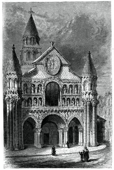 Notre Dame de la Grande-kirken, Poitiers, Frankrike, 1100-tallet, 1870 av Unbekannt
