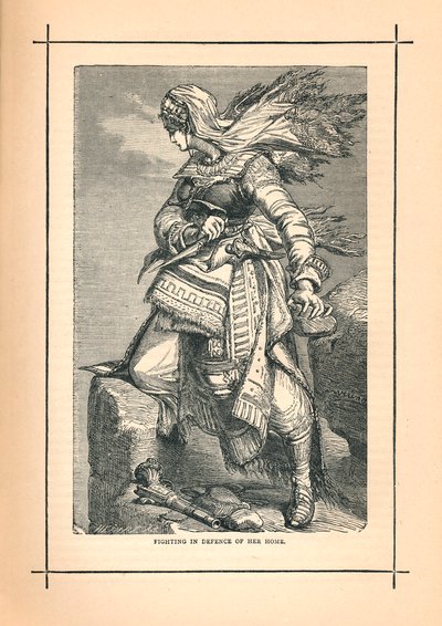 Circassian Women kjemper for Schamyl mot russisk invasjon, 1839 av Unbekannt