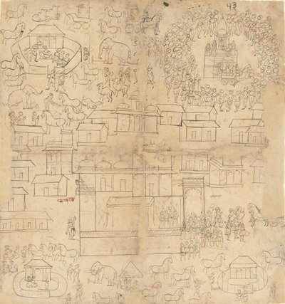 Bybilde, 1700-1800-tallet. av Unbekannt
