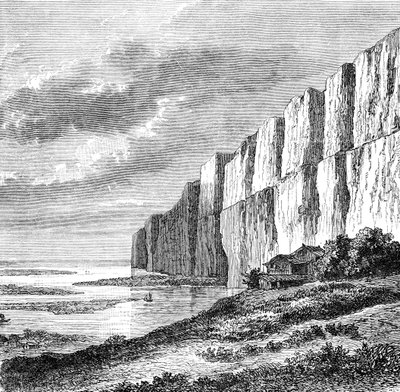 Cliffs of Yellow Earth på Hoang-Ho, c1890 av Unbekannt