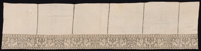 Klut med kant av påfugler og vegetasjon, 1600-1700-tallet. av Unbekannt