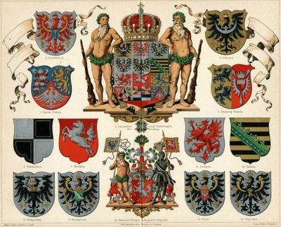 Våpenskjold fra kongeriket Preussen og provinsene Meyers Großes Konversations-Lexikon, 1883. av Unbekannt