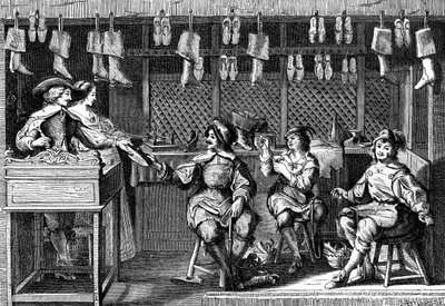 Skomakerbutikk under Louis XIII av Frankrikes tid, 1600-tallet 1882-1884 av Unbekannt