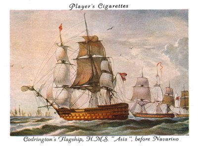 Codringtons flaggskip, H.M.S. Asia, før Navarino, 1936. av Unbekannt