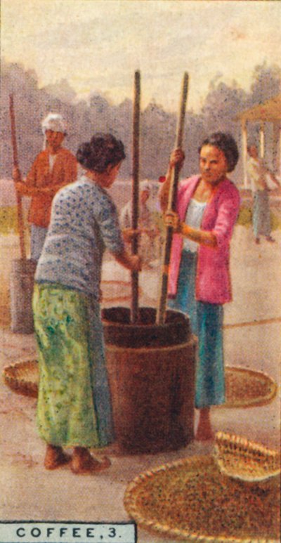 Coffee, 3. Hulling the Beans, Java, 1928 av Unbekannt