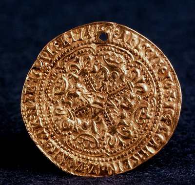Mynt Korabelnik av Tsar Ivan III Averse: blomstrende kors, 1471-1490 av Unbekannt