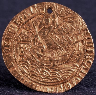 Mynt Korabelnik av Tsar Ivan III Revers: Linjal på skipet hans, 1471-1490 av Unbekannt