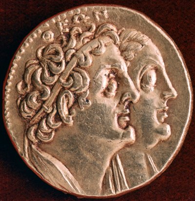 Mynt av Ptolemaios I og Berenice I, det ptolemaiske riket Egypt, 3. århundre f.Kr. av Unbekannt