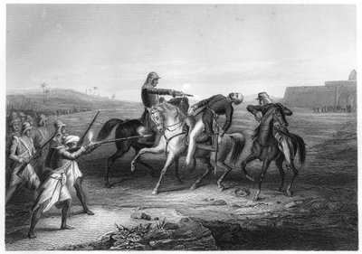 Oberst Platt drept av mytteristene ved Mhow, c1860 av Unbekannt