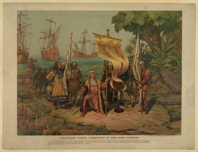 Columbus tok det nye landet i besittelse, 1893 av Unbekannt