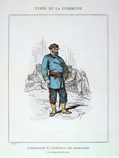 Kommandør og ingeniør for barrikader, Paris kommune, 1871. av Unbekannt