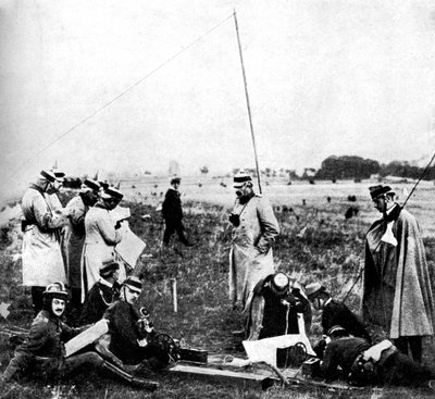 Kompani med tyske speidere som mottar telefoninstruksjoner, første verdenskrig, 1914 av Unbekannt
