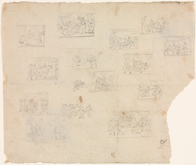 Komposisjonsskisser etter Raphael og andre kunstnere, ca. 1800. av Unbekannt
