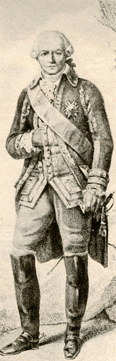 Comte de Rochambeau, viser kjolen til en fransk offiser, 1791, 1937. av Unbekannt