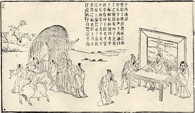 Konfucius besøker domstolen, 1800-tallet av Unbekannt