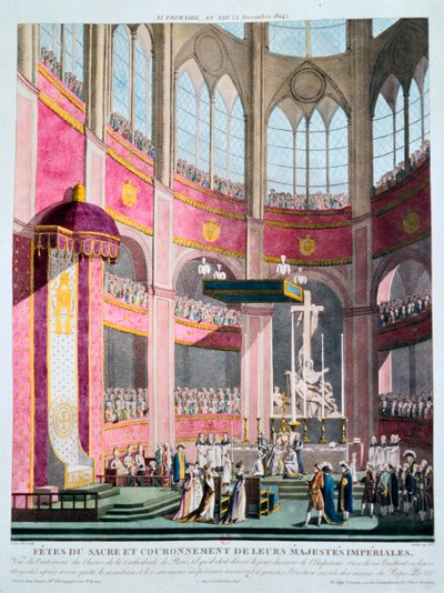 Innvielse av Napoleon og kroning av Josephine av pave Pius VII, 2. desember 1804 av Unbekannt