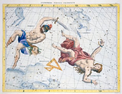 Konstellasjoner av Perseus og Andromeda, 1729 av Unbekannt