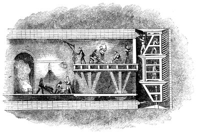 Bygging av Thames Tunnel, London, 1825-1843 av Unbekannt