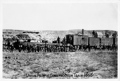 Byggetog på Union Pacific Railroad, USA, 1868 av Unbekannt