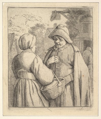 Samtale i gaten, 1610-85. av Unbekannt