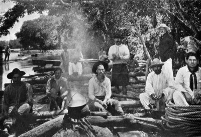 Matlaging på en flåte, Paraguay, 1911 av Unbekannt