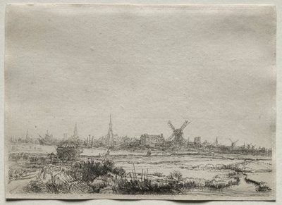 Kopi av utsikt over Amsterdam fra nordvest, 1700-tallet. av Unbekannt