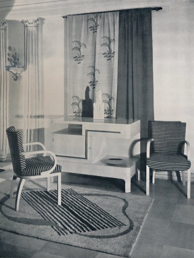 Hjørne av et rom designet av Hayes Marshall for Fortnum & Mason Ltd., London, 1936 av Unbekannt