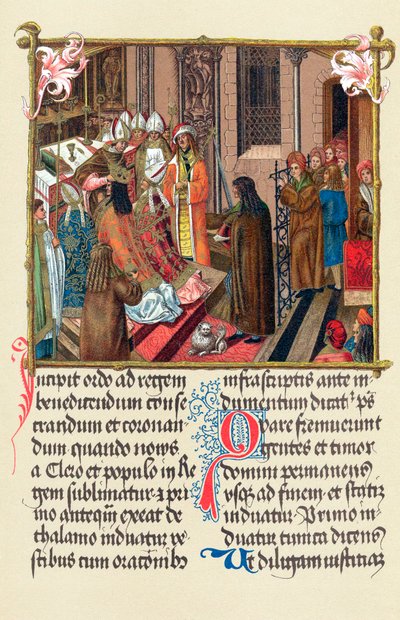 Kroningen av kong Alexander I av Polen av erkebiskopen av Gniezno, Krakow, 1501 av Unbekannt