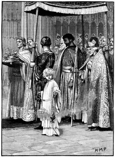 Kroningen av Richard I i Westminster Abbey 1189, c1880 av Unbekannt