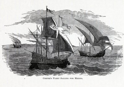Cortezs flåte som seiler for Mexico, 1882 av Unbekannt